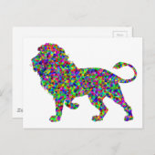 虹色のライオン プリズムアート ポストカード (正面/裏面)