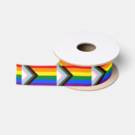 虹色のレインボーフラッグのリボン、プライドフラッグ、LGBTQ サテンリボン