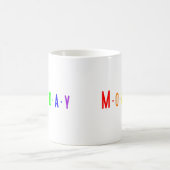 虹色のレタリングデザイン・マンデー コーヒーマグカップ (中央)