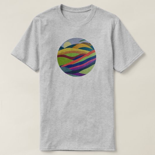虹色の丘の風景 Tシャツ (デザイン正面)