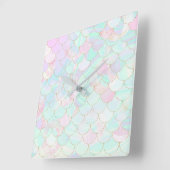 虹色の人魚はかりで測 スクエア壁時計 (傾斜)