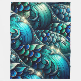 「虹色の人魚はかりで測」 フリースブランケット