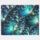 「虹色の人魚はかりで測」 フリースブランケット (正面(横))