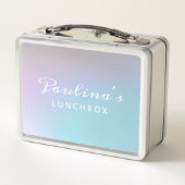 虹色の人魚パーソナライズされた メタルランチボックス (裏面)