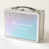 虹色の人魚パーソナライズされた メタルランチボックス (正面)