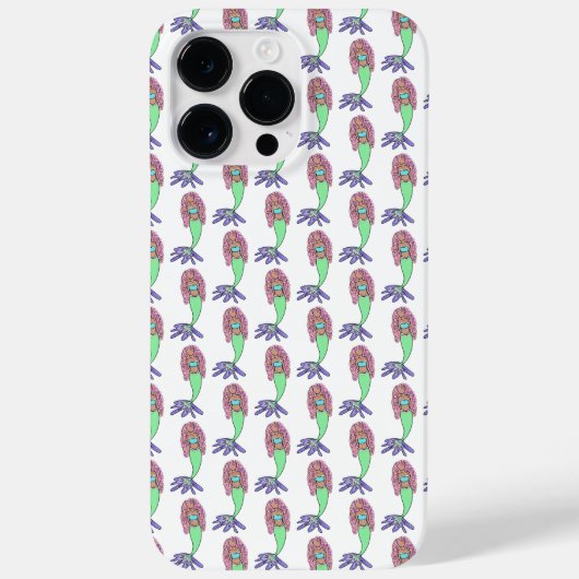 虹色の人魚 ピンク 青 紫 緑 黒 カーリー Case-Mate iPhoneケース (裏面)