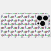 虹色の人魚 ピンク 青 紫 緑 黒 カーリー Case-Mate iPhoneケース (裏面 (横))