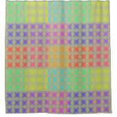 虹色の代替ダイヤモンドパターンの色 シャワーカーテン (正面)