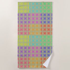 虹色の代替ダイヤモンドパターンの色 ビーチタオル