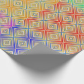 虹色の代替ダイヤモンドパターンの色 ラッピングペーパー (角)