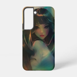 虹色の光に包まれたアニメの少女の作品 SAMSUNG GALAXY S22ケース