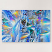 虹色の光を持つ超現実的な冬のワンダーランド ジグソーパズル (横)