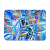 虹色の光を持つ超現実的な冬のワンダーランド マグネット (横)