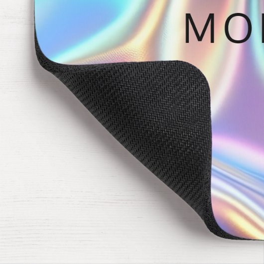 虹色の光沢のあるメタリック生地、名前 マウスパッド (コーナー)