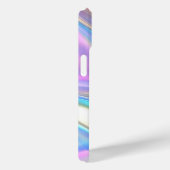 虹色の光沢のあるメタリック生地、大きな黒の名前 Case-Mate iPhoneケース (裏面 / 右)