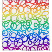 虹色の円 シャワーカーテン (正面)