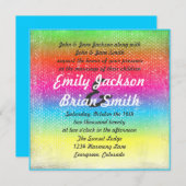 虹色の動揺して結婚式招待状 招待状 (正面/裏面)