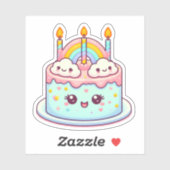 虹色の可愛いバースデーケーキ シール (シート)