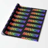 虹色の名前に"BROOKLYN" かわいい&カラフル ラッピングペーパー (アンロールド)
