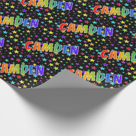 虹色の名前に"CAMDEN"と星 ラッピングペーパー (角)