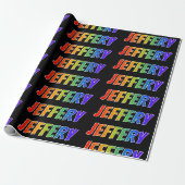 虹色の名前に「JEFFERY」 かわいい＆カラフル ラッピングペーパー (アンロールド)