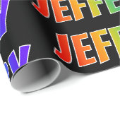 虹色の名前に「JEFFERY」 かわいい＆カラフル ラッピングペーパー (ロールコーナー)