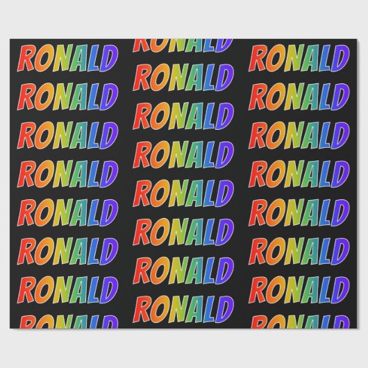 虹色の名前に"RONALD" かわいい&カラフル ラッピングペーパー (フラット)