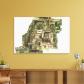 虹色の変色のあるビスマス結晶 キャンバスプリント (インサイチュ (リビング))