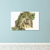 虹色の変色のあるビスマス結晶 キャンバスプリント (インサイチュ (ウッドフロア))