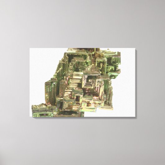 虹色の変色のあるビスマス結晶 キャンバスプリント (正面)