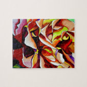 虹色の夕焼け ローズ 水彩画オリジナルアート ジグソーパズル (横)