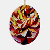 虹色の夕焼け ローズ 水彩画オリジナルアート セラミックオーナメント (右)