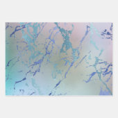 虹色の大理石 |ホログラフィックダスト色ブルーピンク ラッピングペーパーシート (正面2)