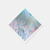 虹色の大理石 |ホロフェイクブルーピンク スタンダードカクテルナプキン (角)