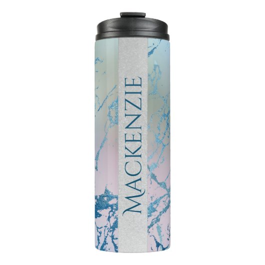 虹色の大理石 |ホロフェイクブルーピンク タンブラー (正面)