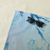 虹色の大理石 |ホロフェイクブルーピンク ビーチタオル (インサイチュ)