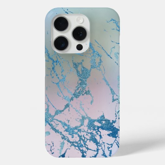 虹色の大理石 |ホロフェイクブルーピンク Case-Mate iPhoneケース (裏面)