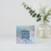 虹色の大理石 |ホロフェイクモノグラム スクエア名刺 (スタンド正面)