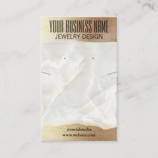 虹色の大理石DIYイヤリングネックレスホルダー 名刺 (正面)