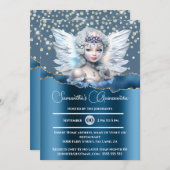 虹色の妖精を魅了したグリッタークインセアニェラブルー 招待状 (正面/裏面)