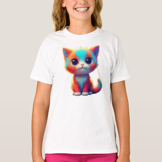 虹色の子猫の漫画-85748 Tシャツ (正面)