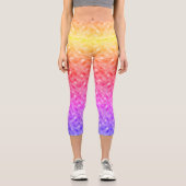 虹色の宝石ルックジオメトリックパターン カプリレギンス (正面)