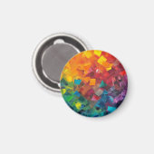 虹色の幾何学的な形状 マグネット (正面/裏面)