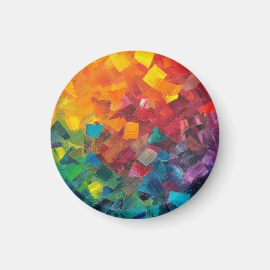 虹色の幾何学的な形状 マグネット (正面)