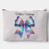 虹色の弓のアクセサリーパーソナライズされたポーチ アクセサリーポーチ (裏面)