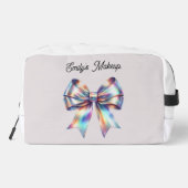 虹色の弓のアクセサリーパーソナライズされたポーチ ドップキット (裏面)