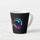 虹色の彗星の無限大のシンボル カフェラテマグ (右アングル)