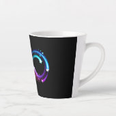 虹色の彗星の無限大のシンボル カフェラテマグ (右)