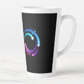 虹色の彗星の無限大のシンボル カフェラテマグ (右)