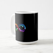 虹色の彗星の無限大のシンボル コーヒーマグカップ (正面左)
